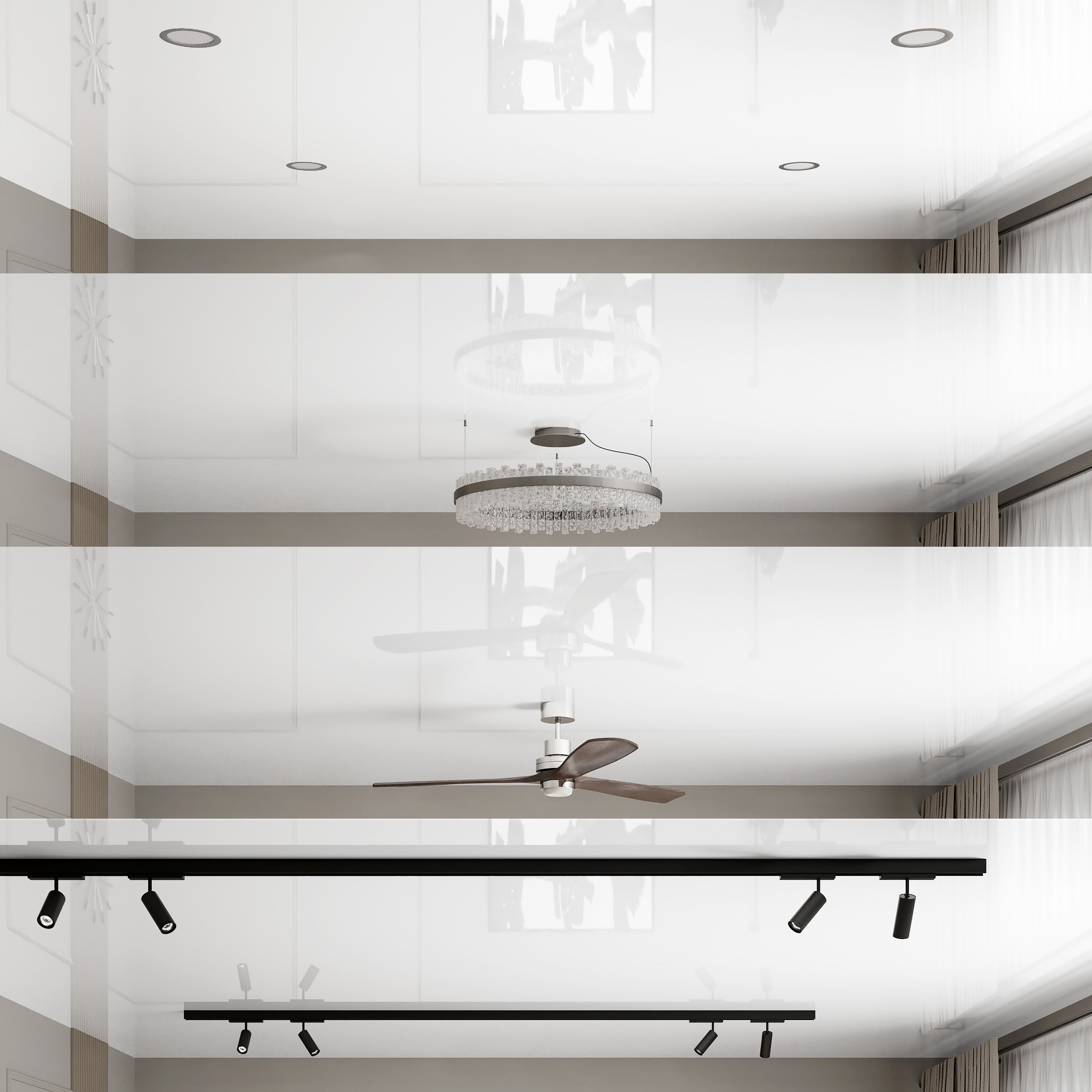 Modern Stretch Ceiling - Glossy & Matte Options, Easy DIY Installation. Kit #15. Film Size 4ft 11in x 11ft 6in