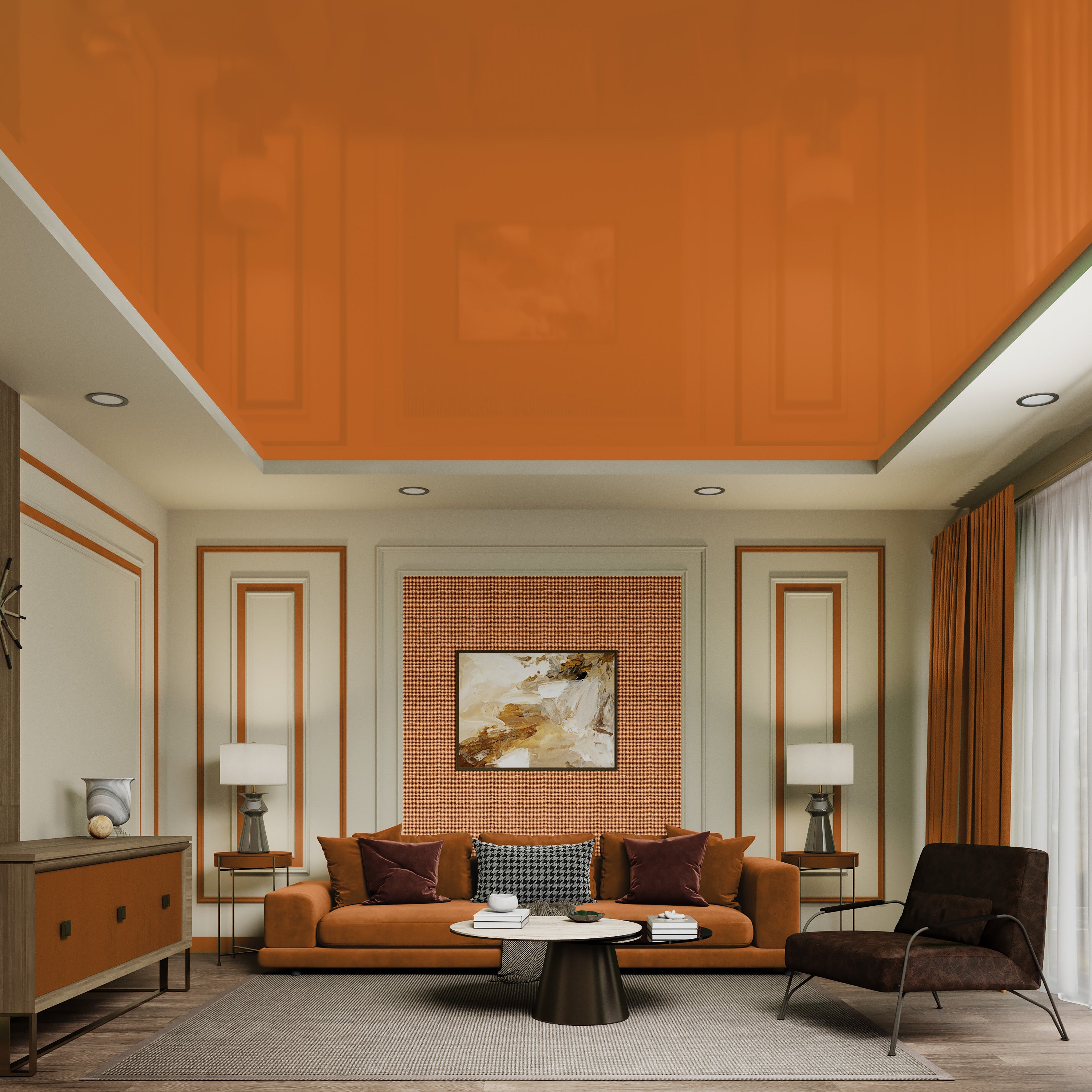 Modern Stretch Ceiling - Glossy & Matte Options, Easy DIY Installation. Kit #33. Film Size 8ft 2in x 13ft 1in